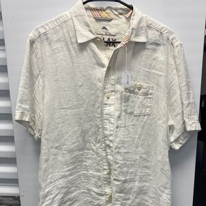 Tommy Bahama Men's Cream Short Sleeve Shirt